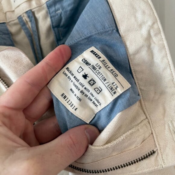 Billy Reid Wynn Shorts Size 32 Color Cream - Picture 3 of 4